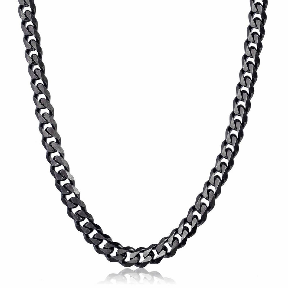 Black Necklace from Stainless Steel for Men - MEN'S VECTOR