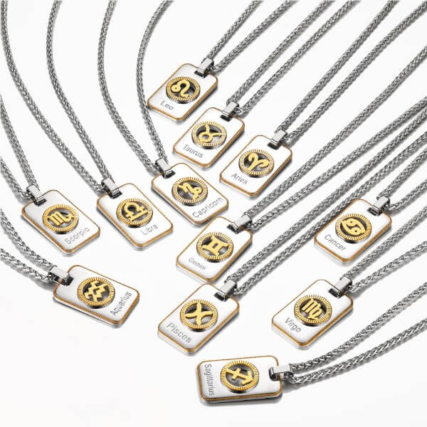 Twelve Zodiac Necklace Men's Fashion Pendant Necklace - Temu