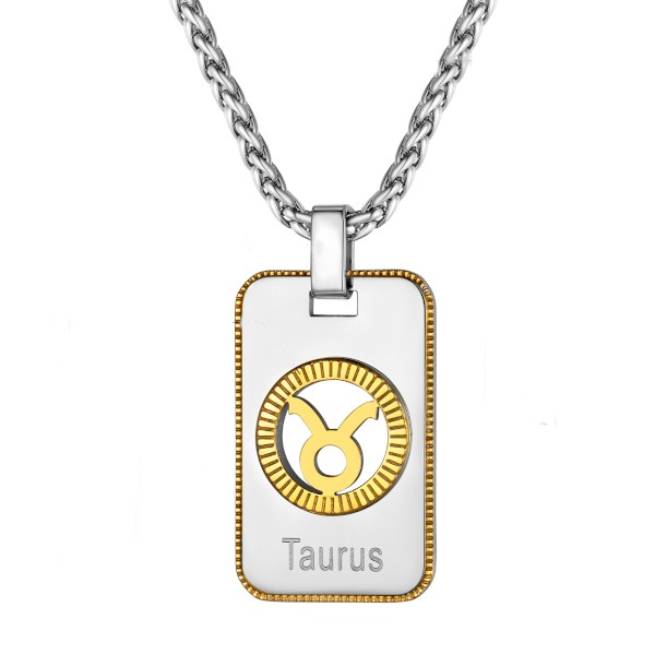 Stainless Steel Taurus Symbol Necklace |
