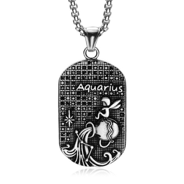 Aquarius Zodiac Sign Mens Zodiac Necklace Astrology Symbol the Water Bearer  Great Gifts for Men - Etsy