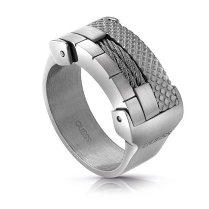 Silver Guess Ring For Men With Hard Style Ornaments Men S Vector